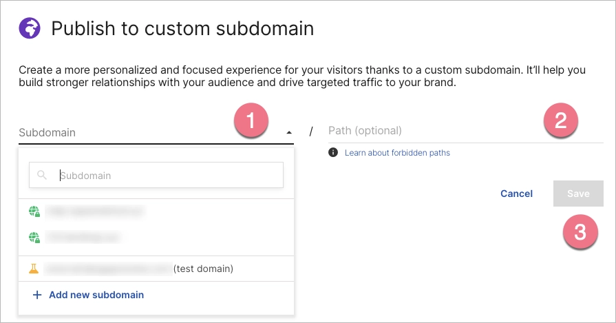 Publishing landing page to custom domain