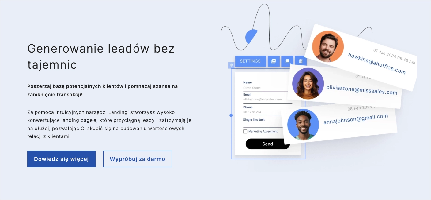 Generowanie lead&oacute;w w Landingi