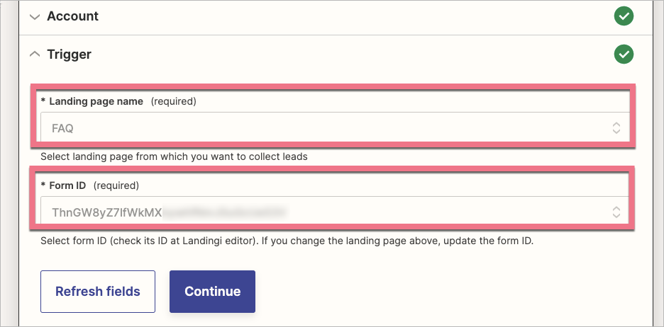 Configure Zap trigger