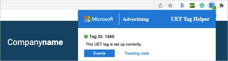 Microsoft Advertising UET tag working
