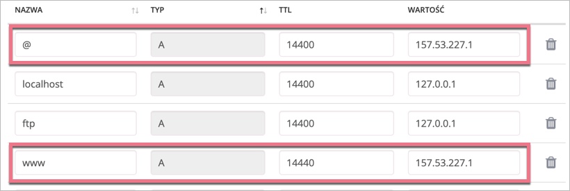 konfiguracja domeny www Kylos