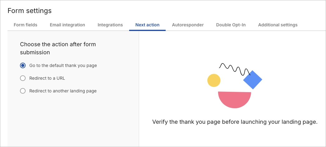 Next action tab view