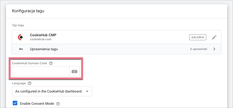 Dodawanie kodu CookieHub w GTM