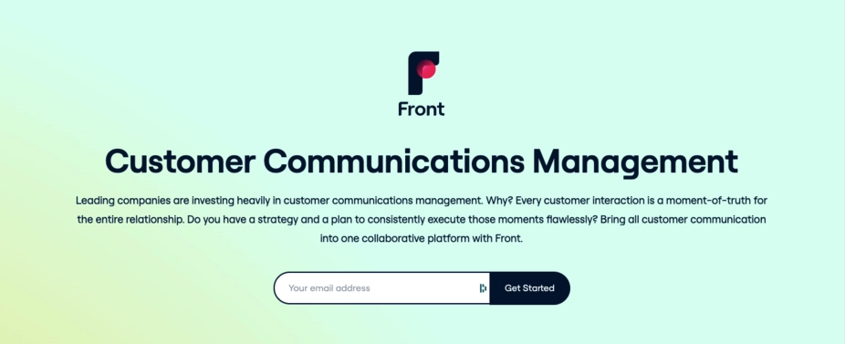 good saas landing page higlighting company's USPs