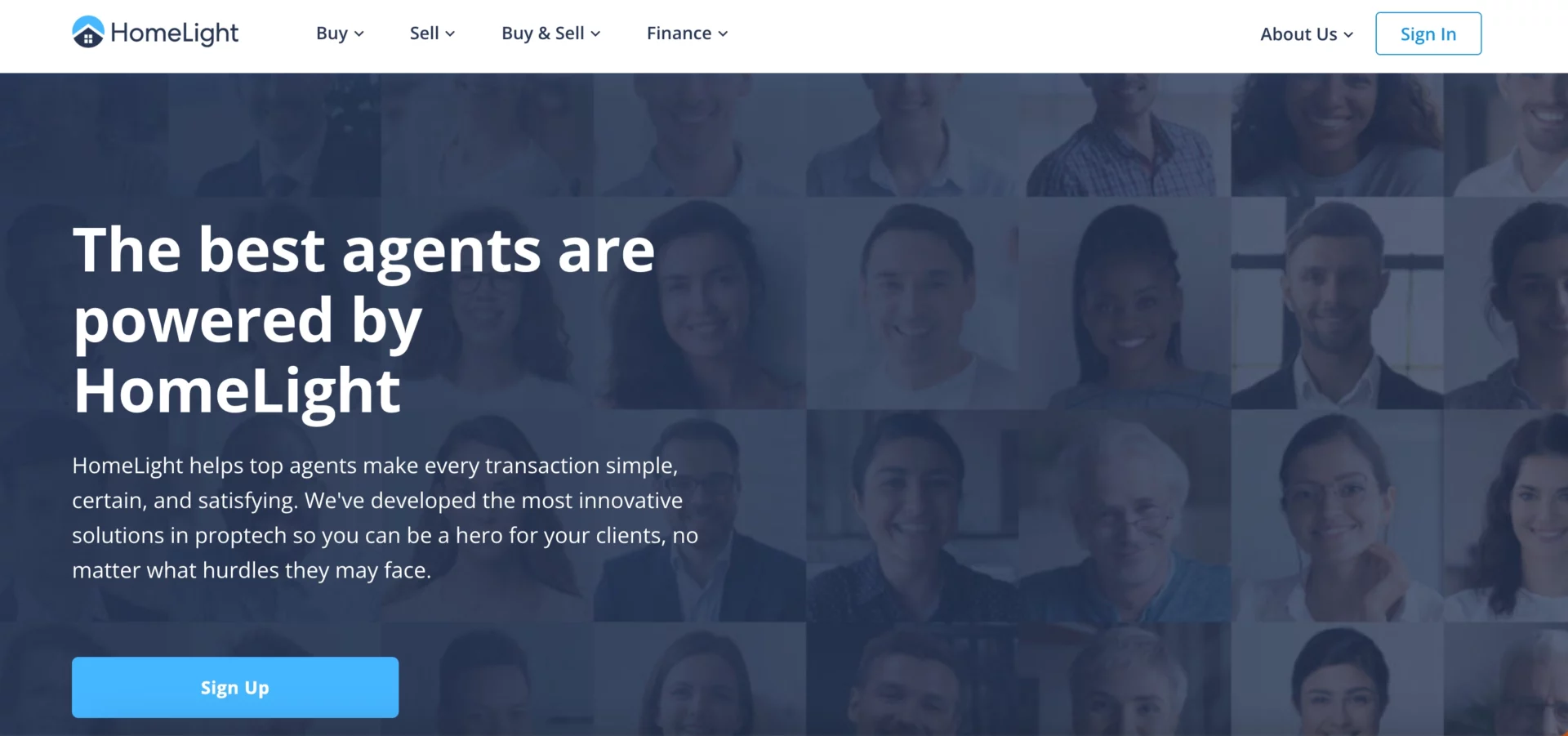 Strona biura nieruchomości HomeLight