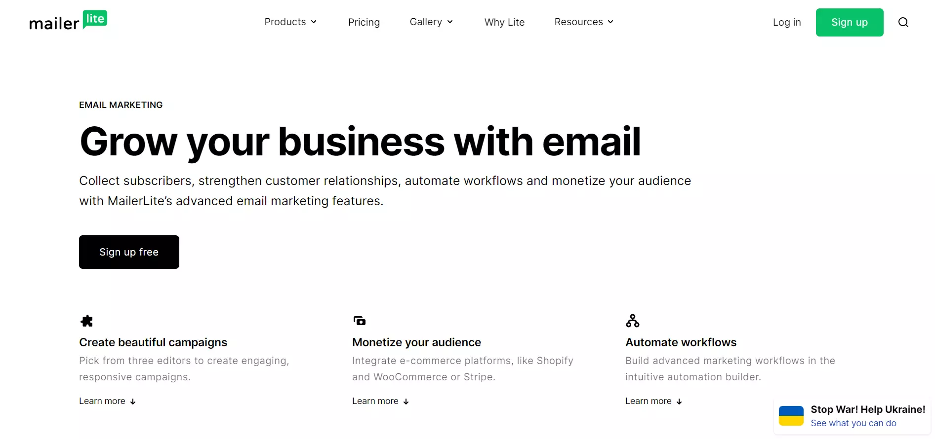 landing page com cliques