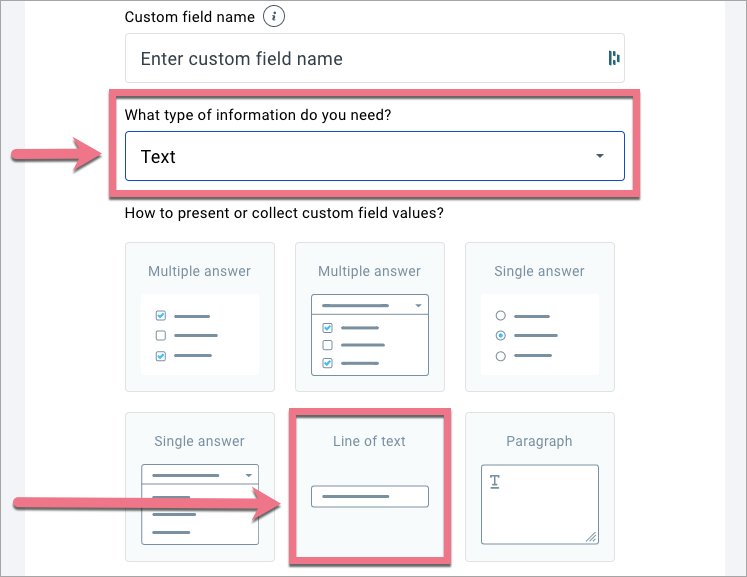 text field getresponse