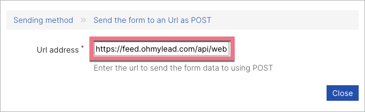 ohmylead webhook landingi