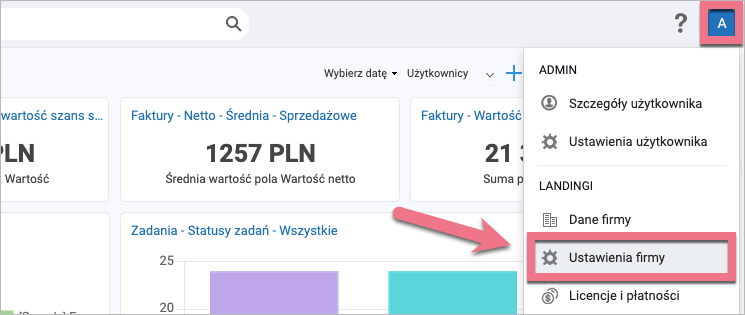 Ustawienia firmy w Firmao