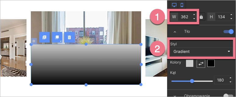 Dostosuj położenie gradientu