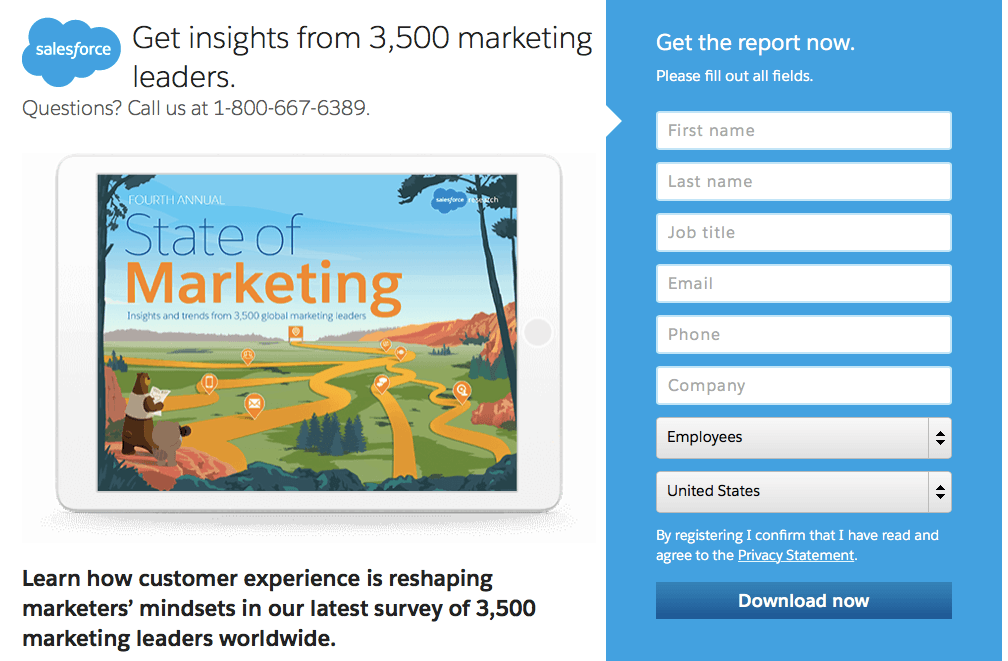 Salesforce - Marketing Landing Page