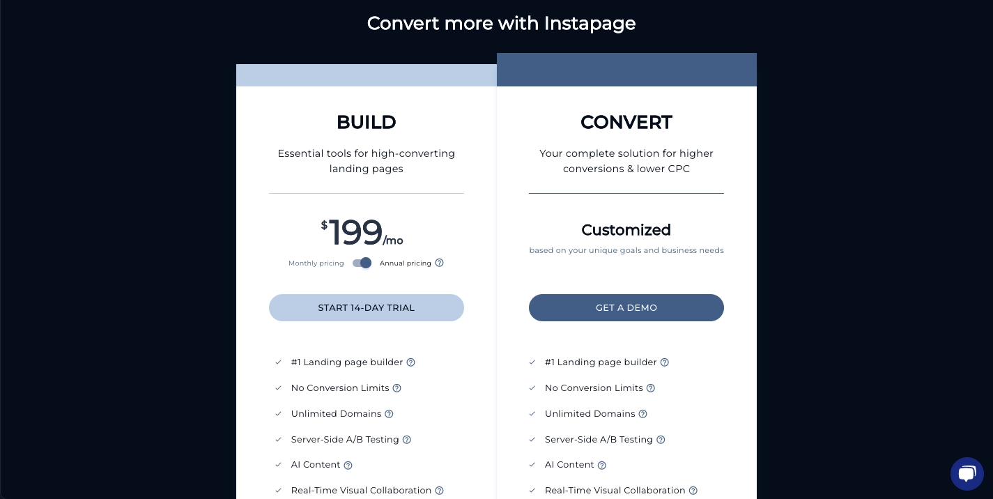 Cennik Instapage 2023