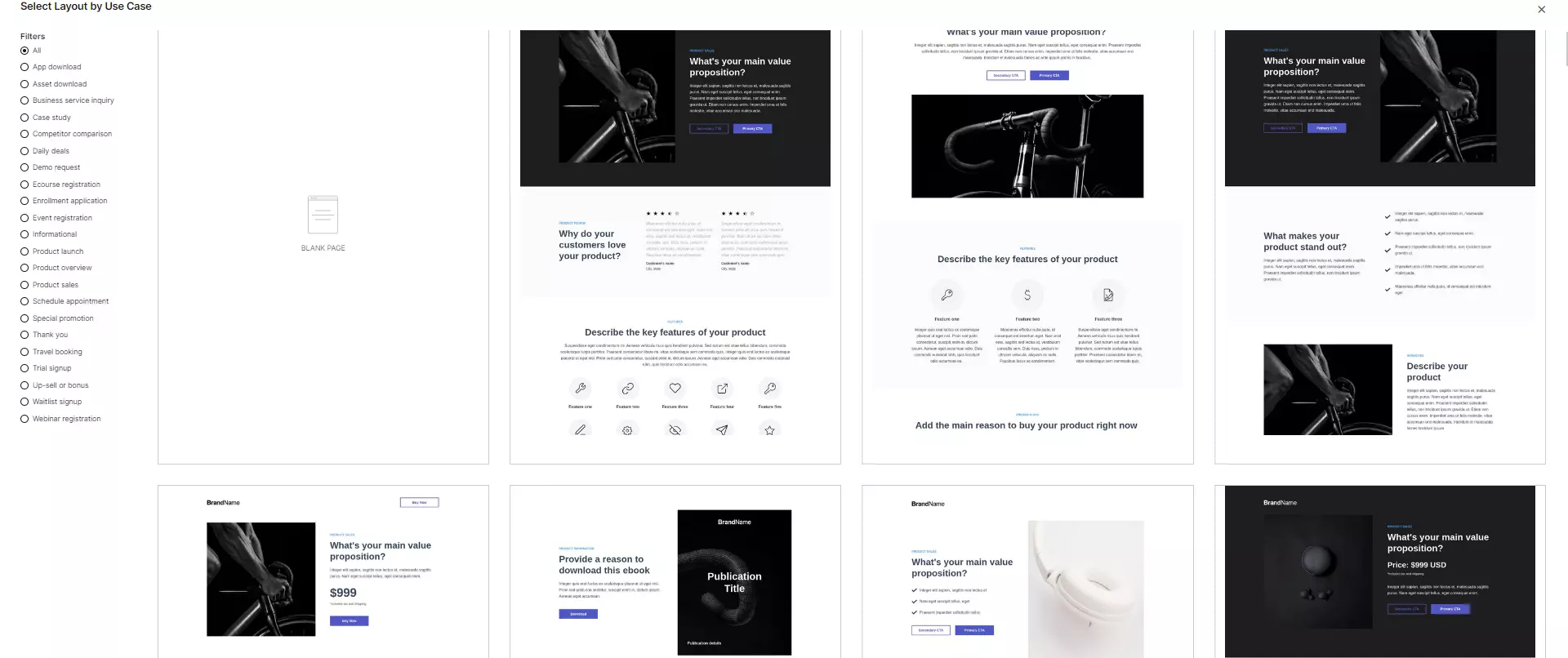 Szablony landing page'y w Instapage