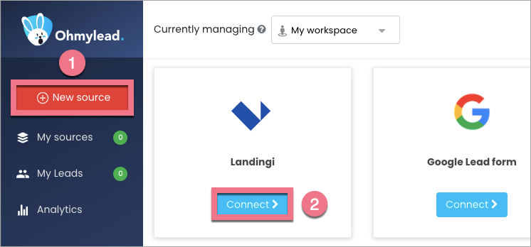 connect landingi ohmylead