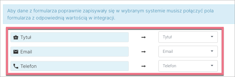 pola formularza salesforce