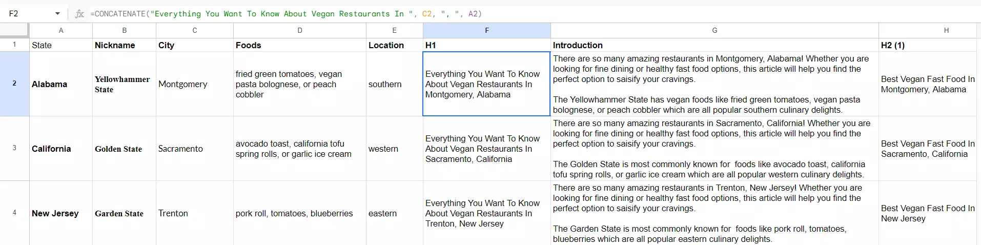 Connect Database Content