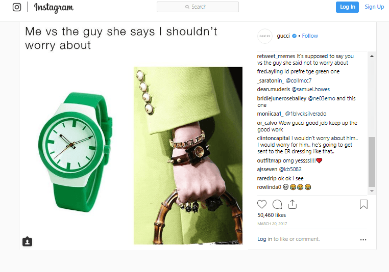 Gucci meme advertisement
