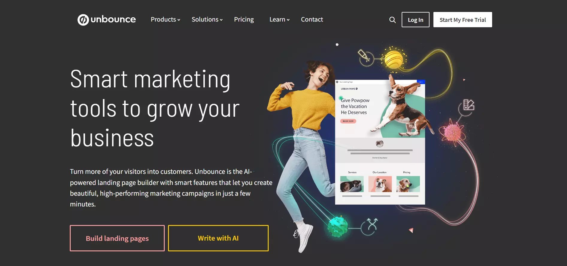 Widok strony Unbounce