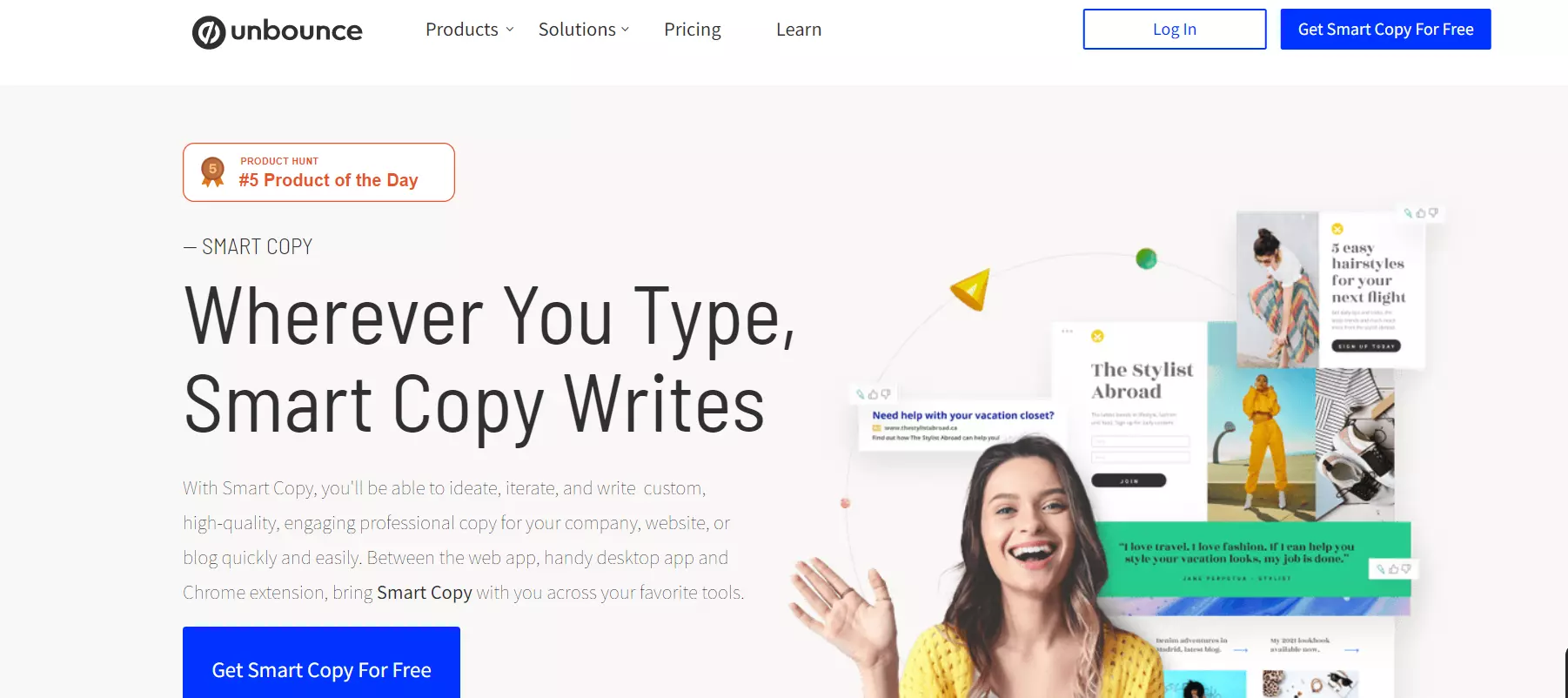 Funkcja Smart Copy w Unbounce