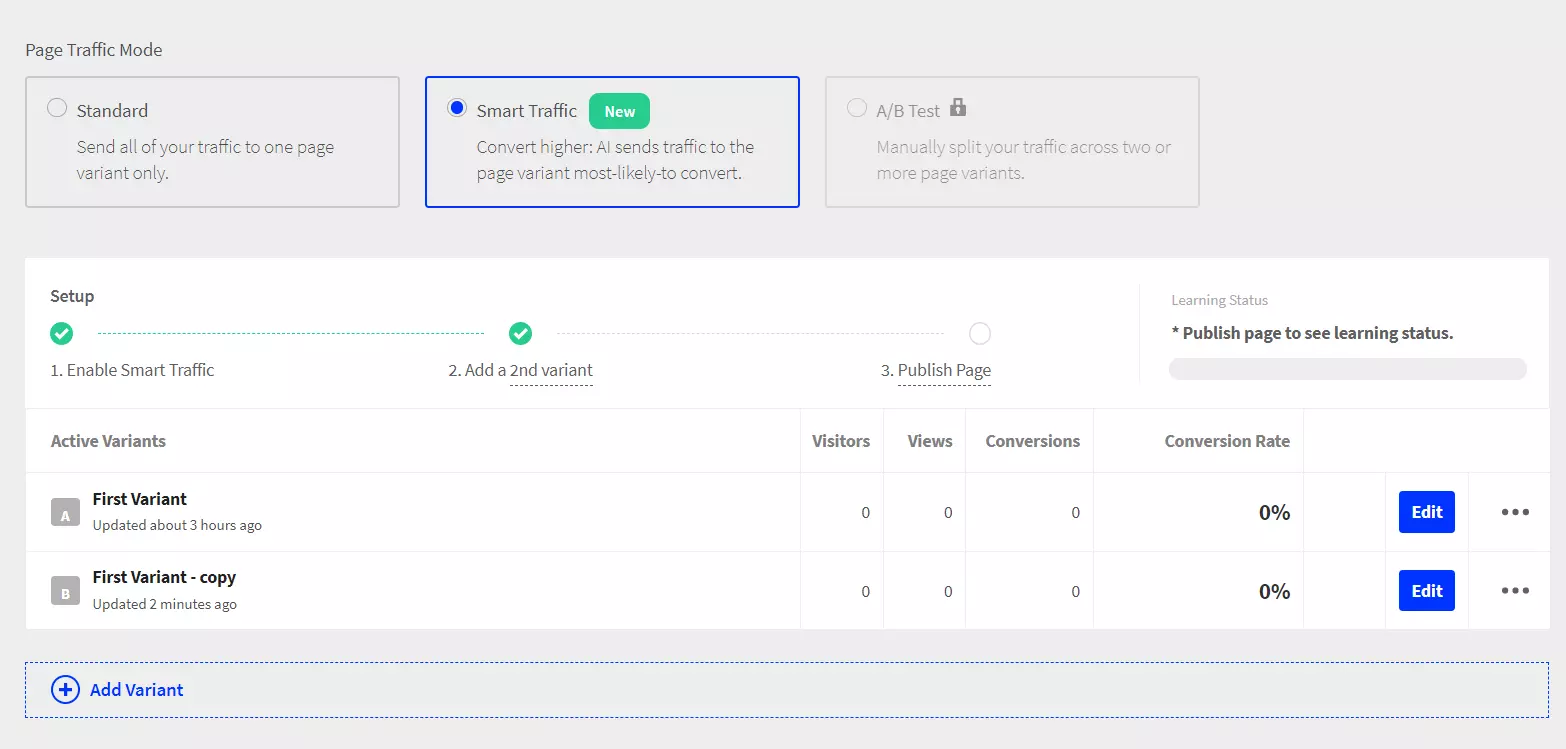 unbounce smart traffic