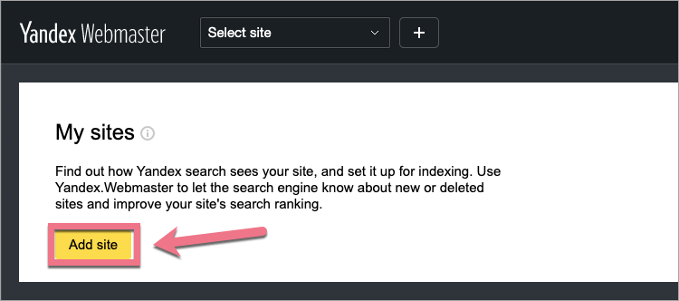 yandex dodaj stronę
