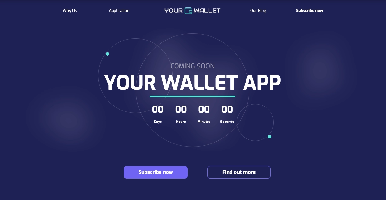 Modelo de p&aacute;gina inicial com contagem regressiva