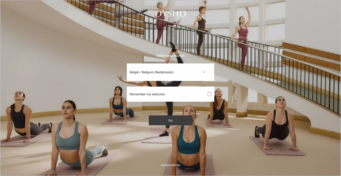 Oysho - uma p&aacute;gina inicial que causa uma primeira impress&atilde;o memor&aacute;vel