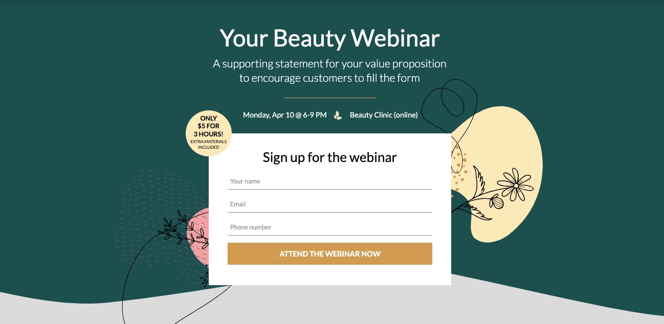 Modelo de p&aacute;gina inicial que simplifica as escolhas do usu&aacute;rio