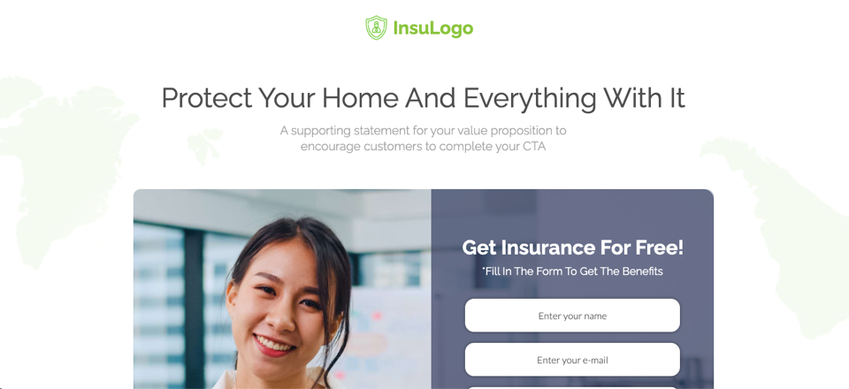 szablon landing page ubezpieczenia na życie