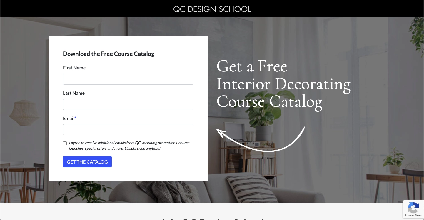 Escuela de dise&ntilde;o PPC landing page