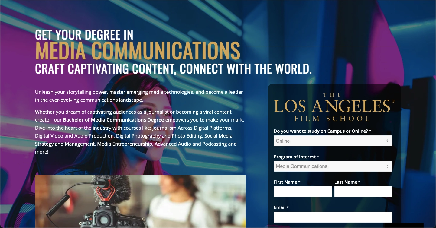 Landing page vinculado a un anuncio PPC