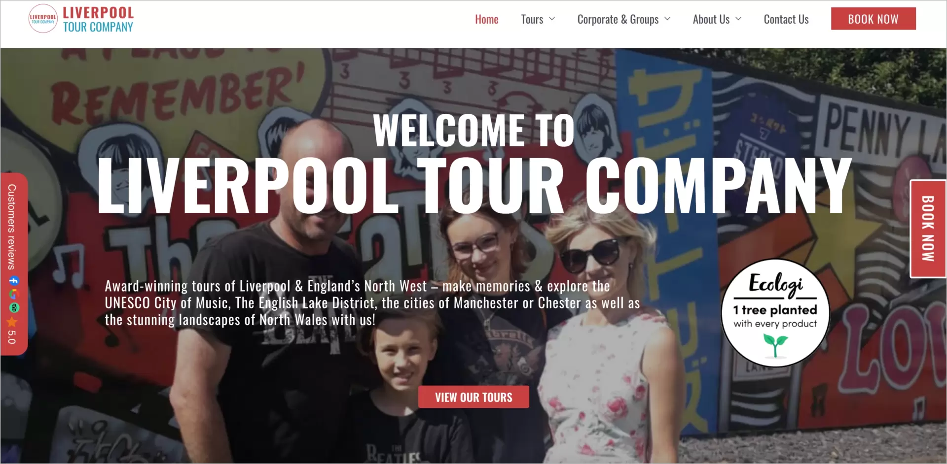multiple CTA buttons provoking desired action on tourism landing page