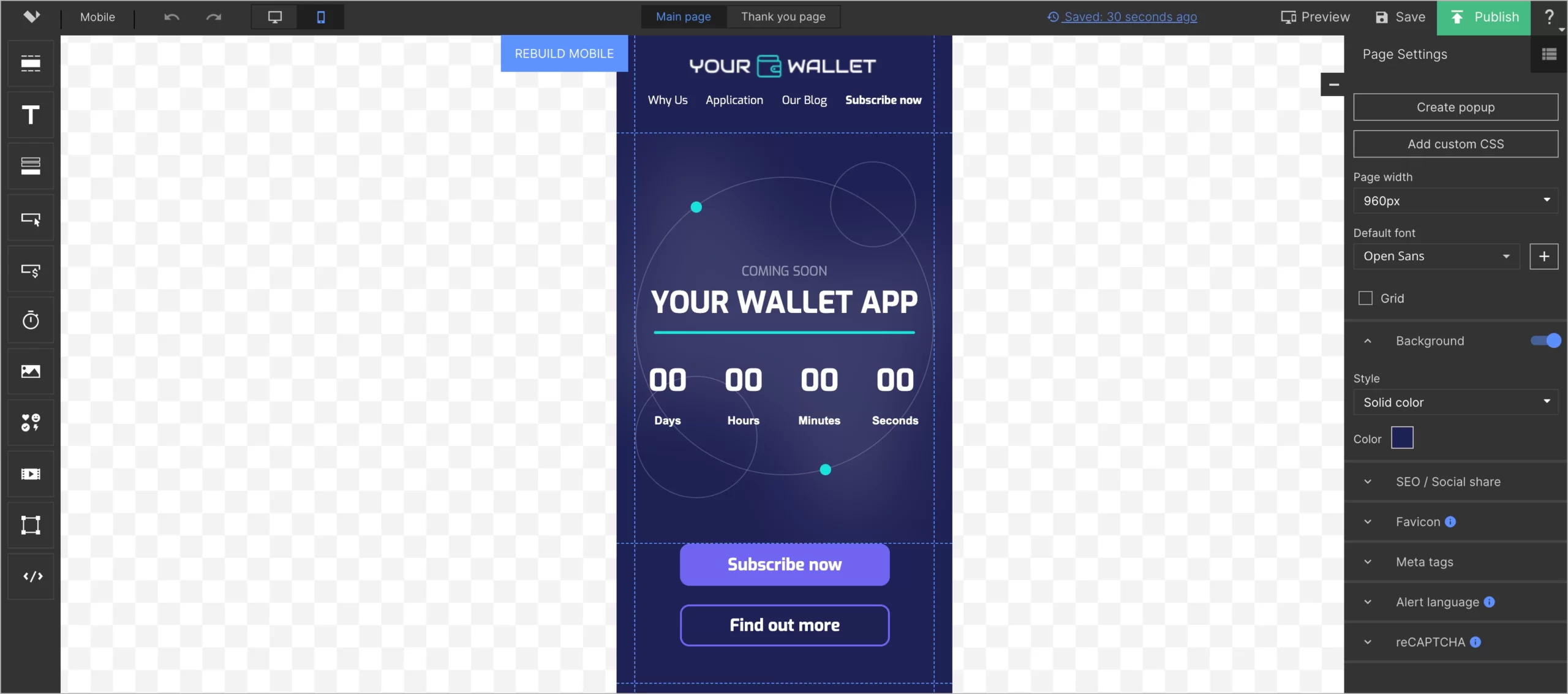 Elementy projektu edytowane na stronie mobilnej