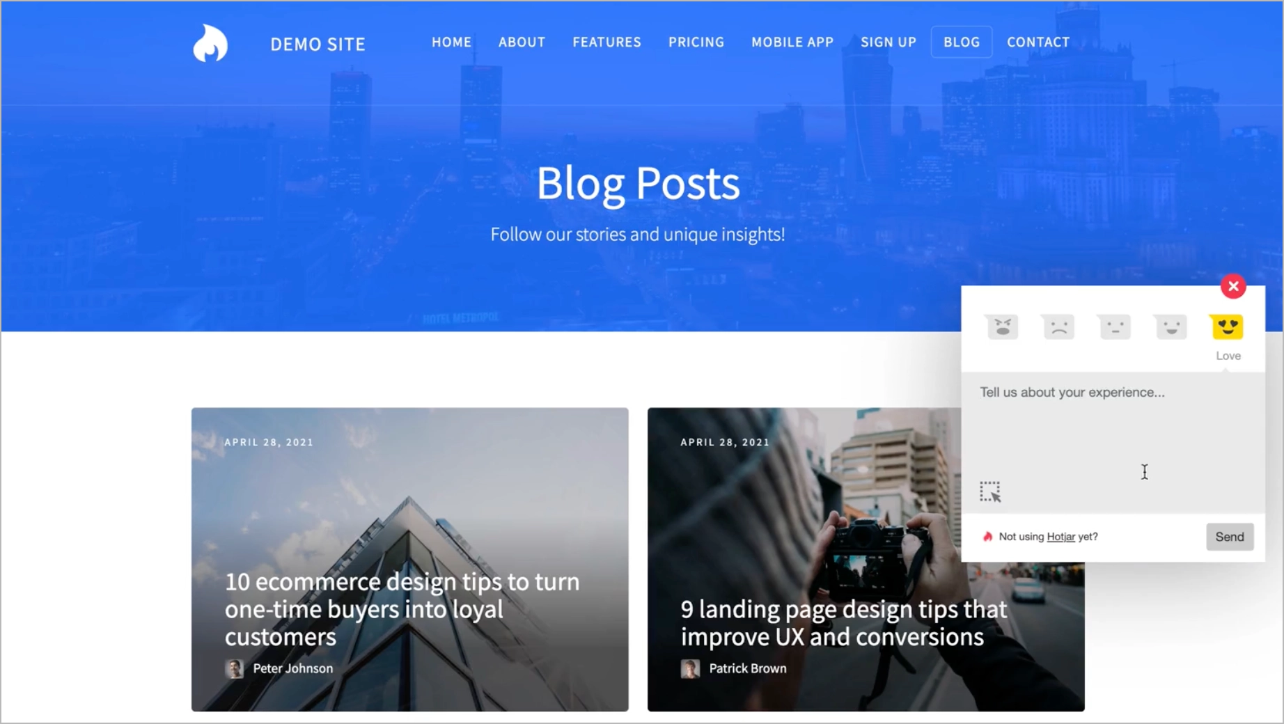 hotjar instant feedback tool