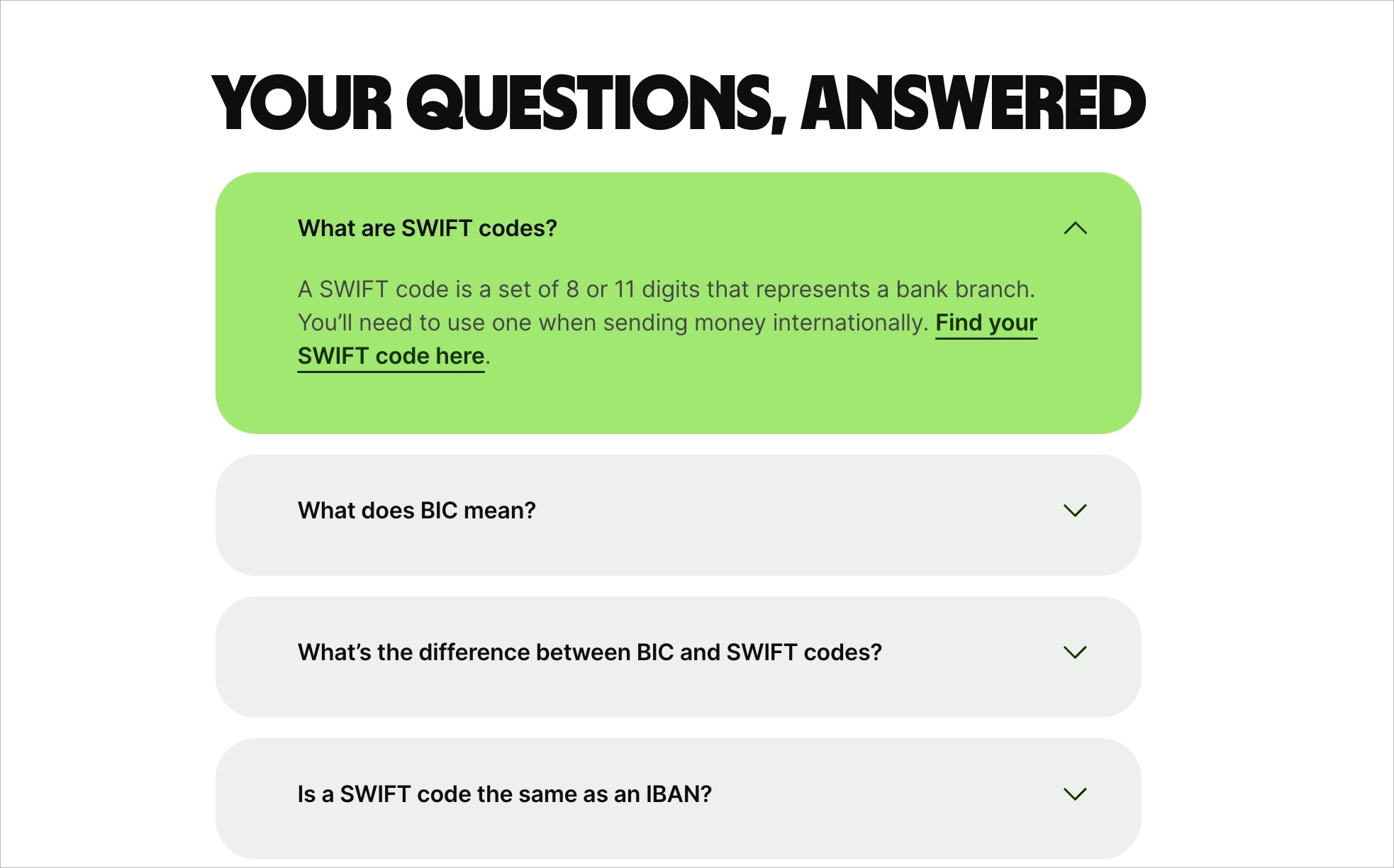 FAQ na stronie transferu płatności