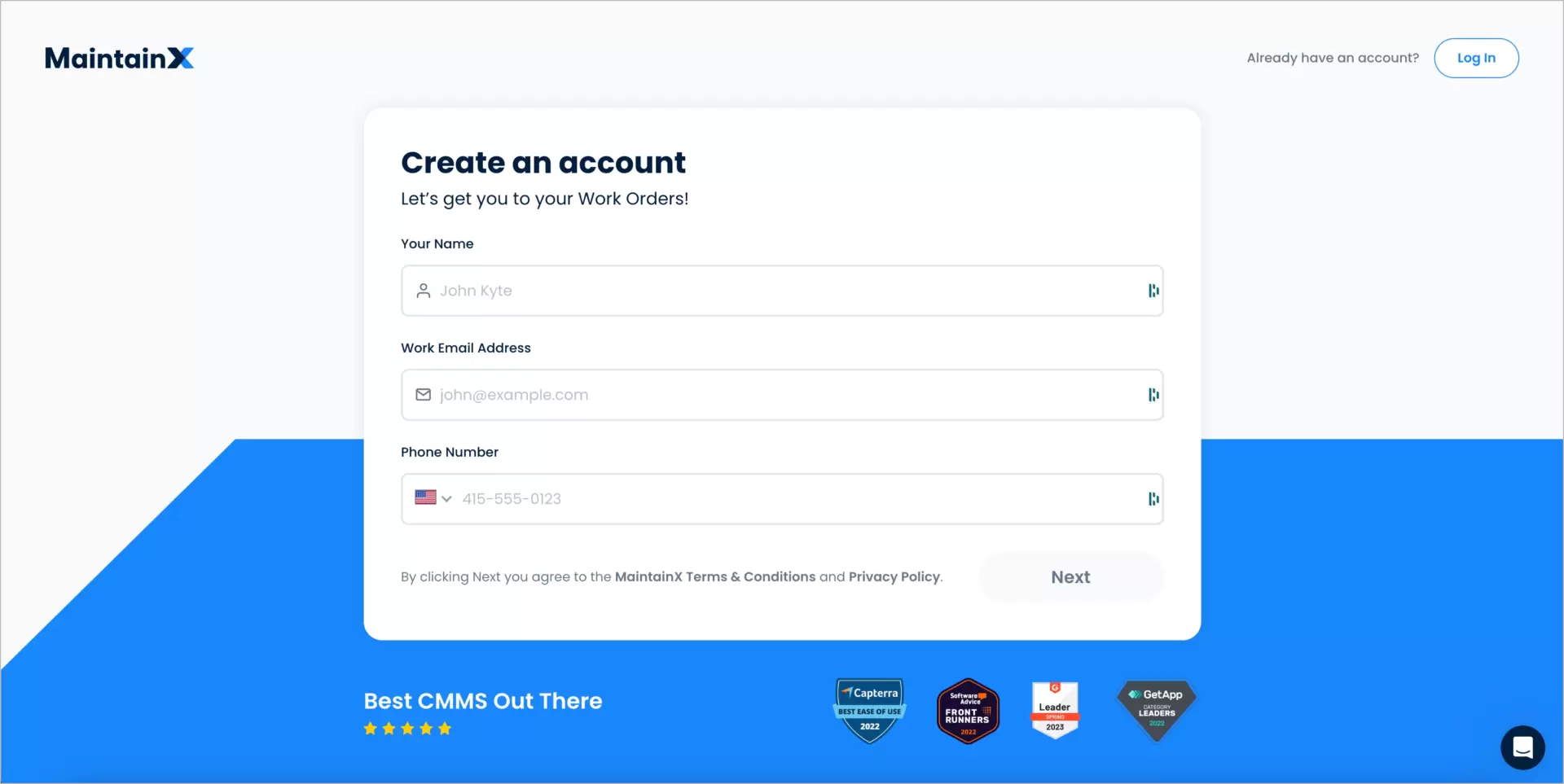 wz&oacute;r strony rejestracji w platformie
