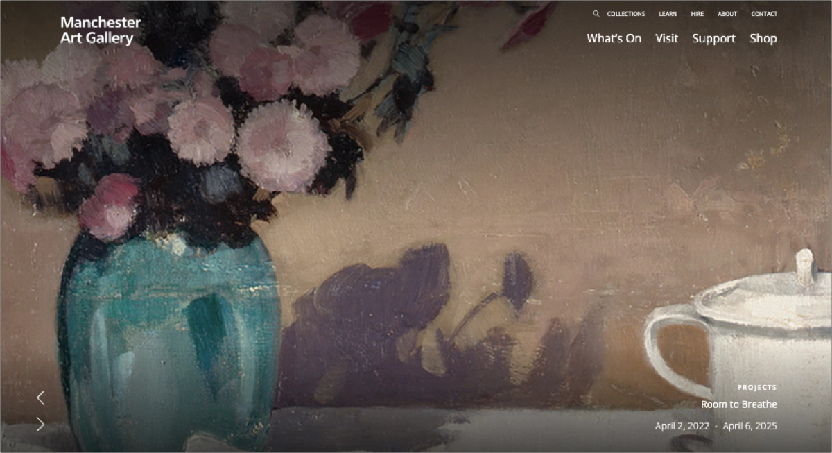 Galleria d'arte landing page