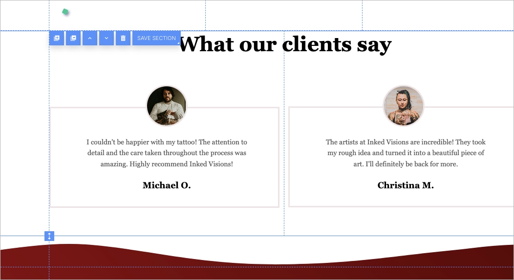 Abschnitt zu einer landing page-Vorlage hinzuf&uuml;gen