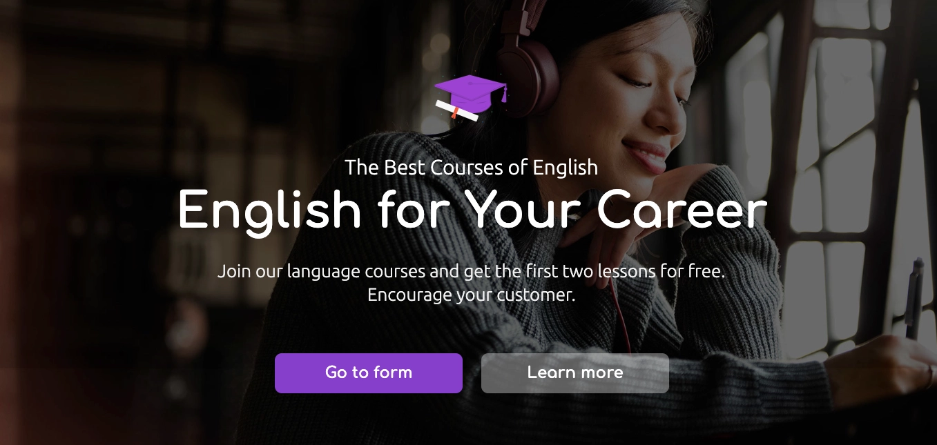 Landing page-Vorlage mit gro&szlig;em Hero-Bereich