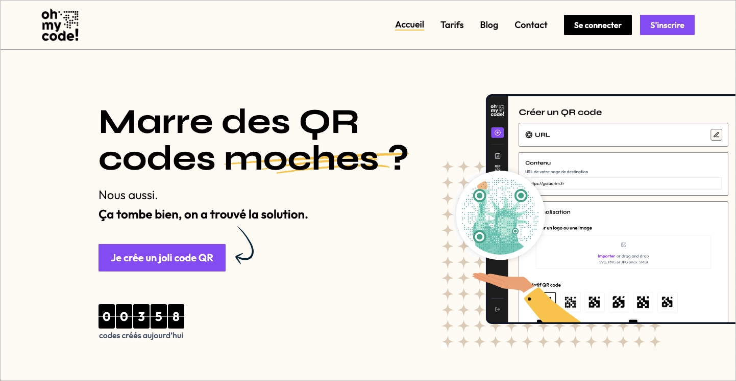 Oh My Code landing page Designbeispiel