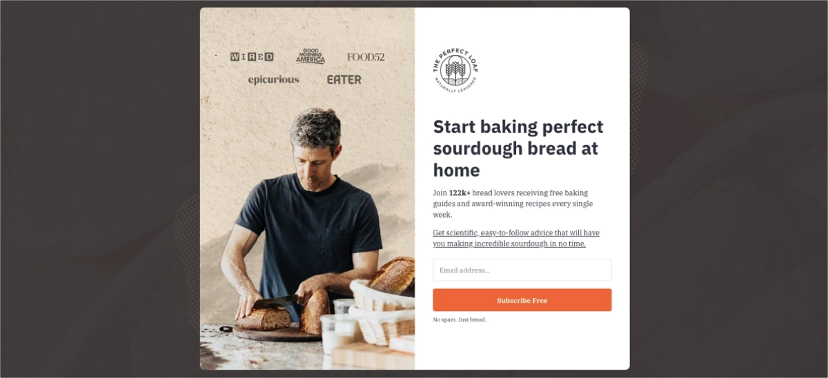 simple, frictionless lead gen form