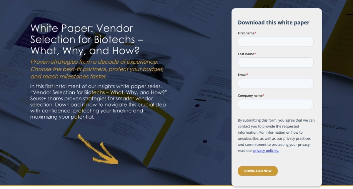 form fields for collecting important contact details