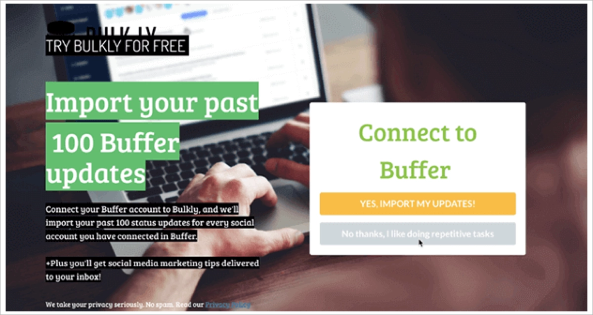 online yes/no form &ndash; SaaS company
