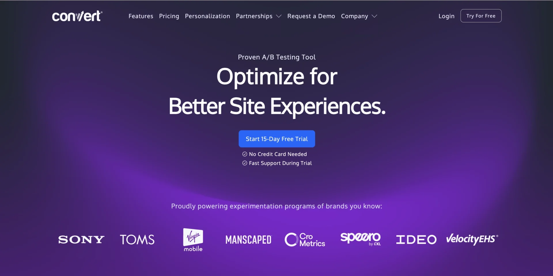 Convert Homepage - A/B-Tool für CRO-Agenturen