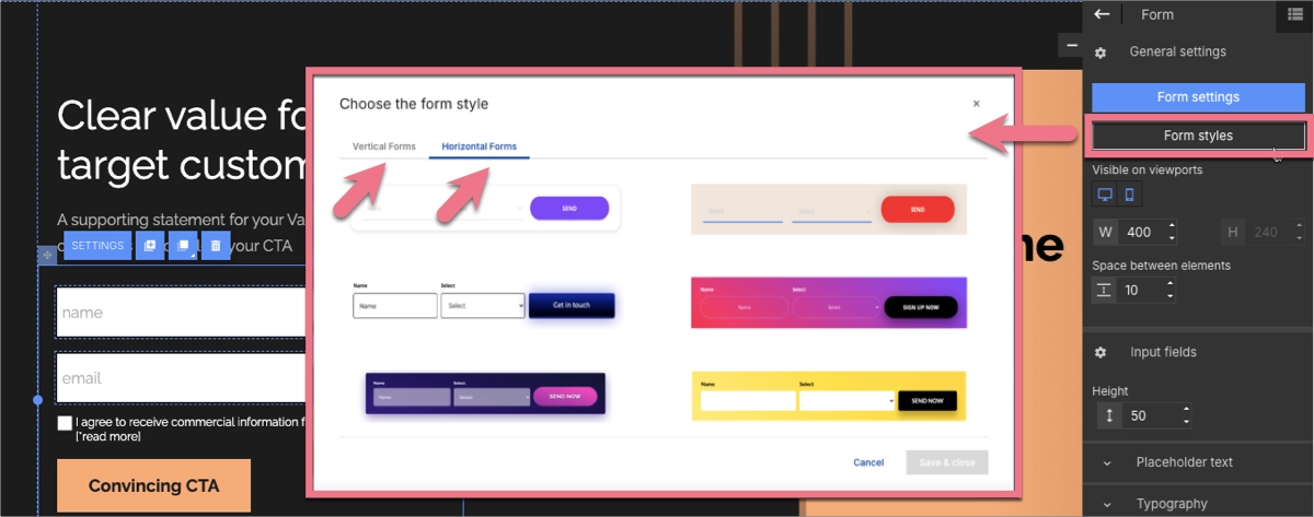 Form Builder in Landingi