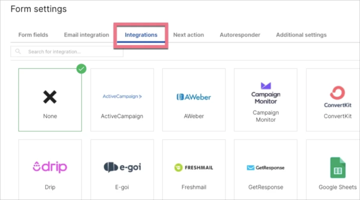 Form Integrations &ndash; Landingi