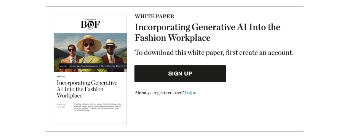 esempio di pagina di carta bianca