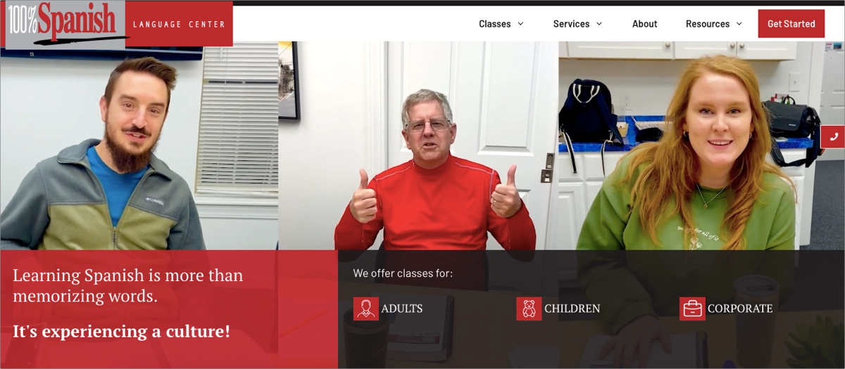 click-through landing page by 100% spanish