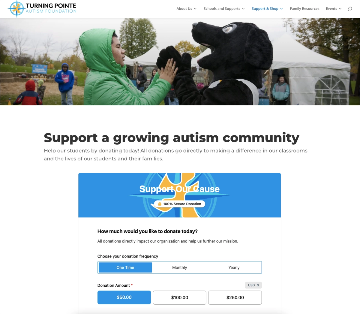 exemplo de páginas de doação simples e eficazes
