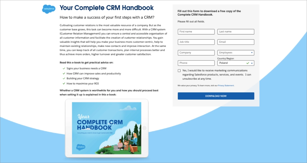 beste ebook landing page Beispiele